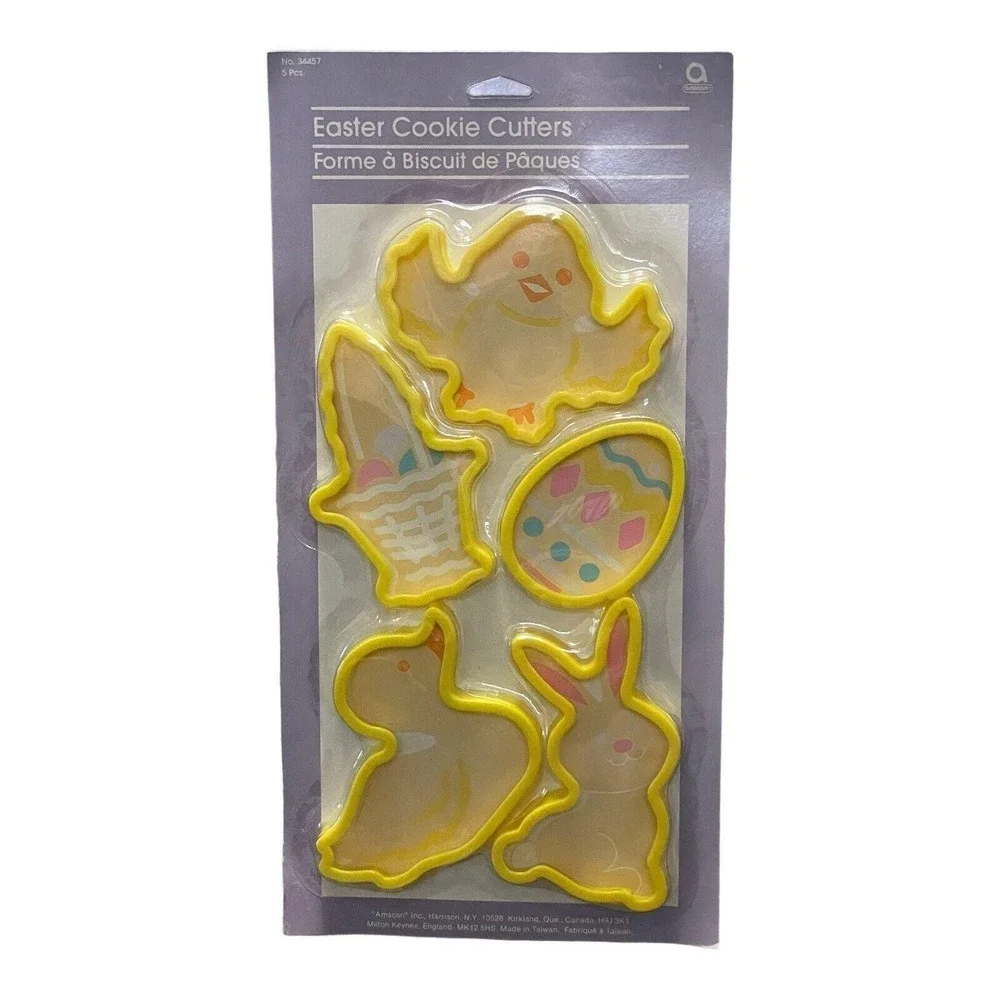 Easter Cookie Cutters Spring Holiday Chick Duck Bunny Egg Basket 5 Piece‎